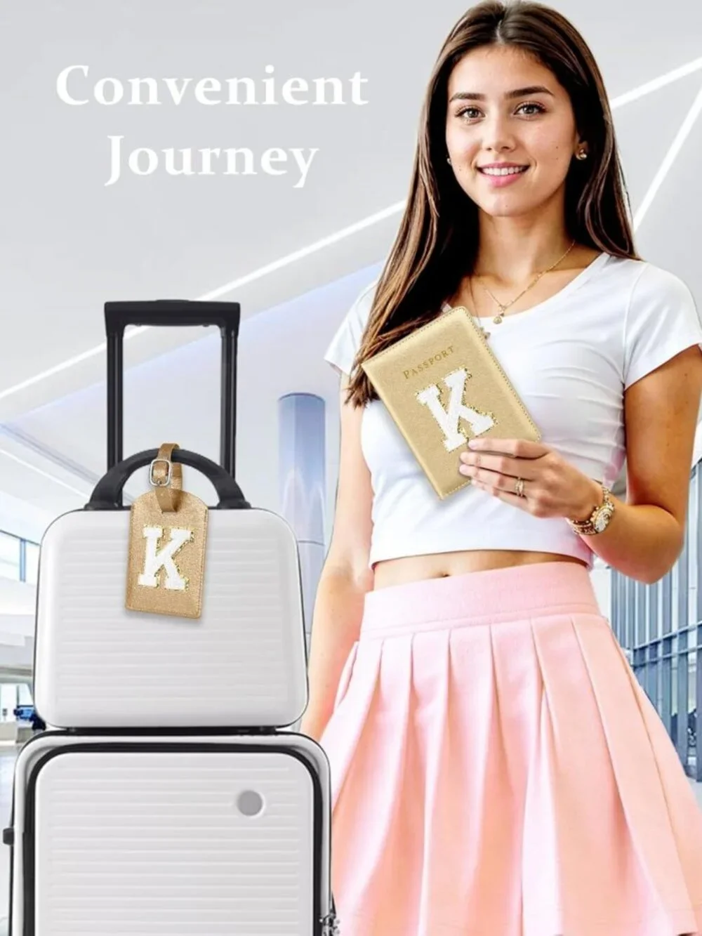 Personalized Leather Passport Holder & Luggage Tag Set | Travel Essentials
